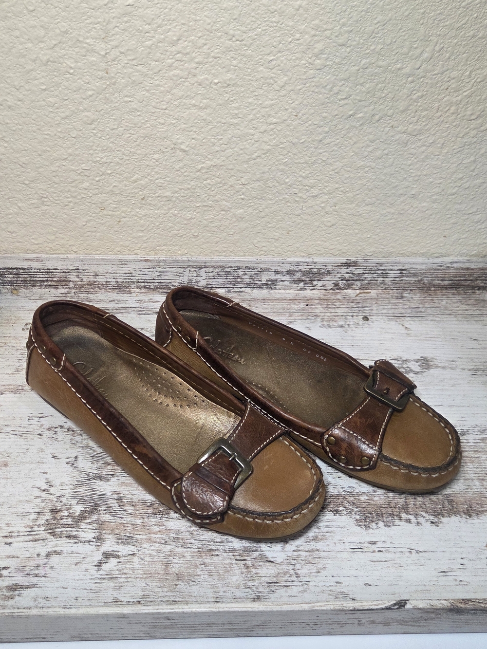 Women’s Cole Haan Brown Leather Buckle Flats Size 8